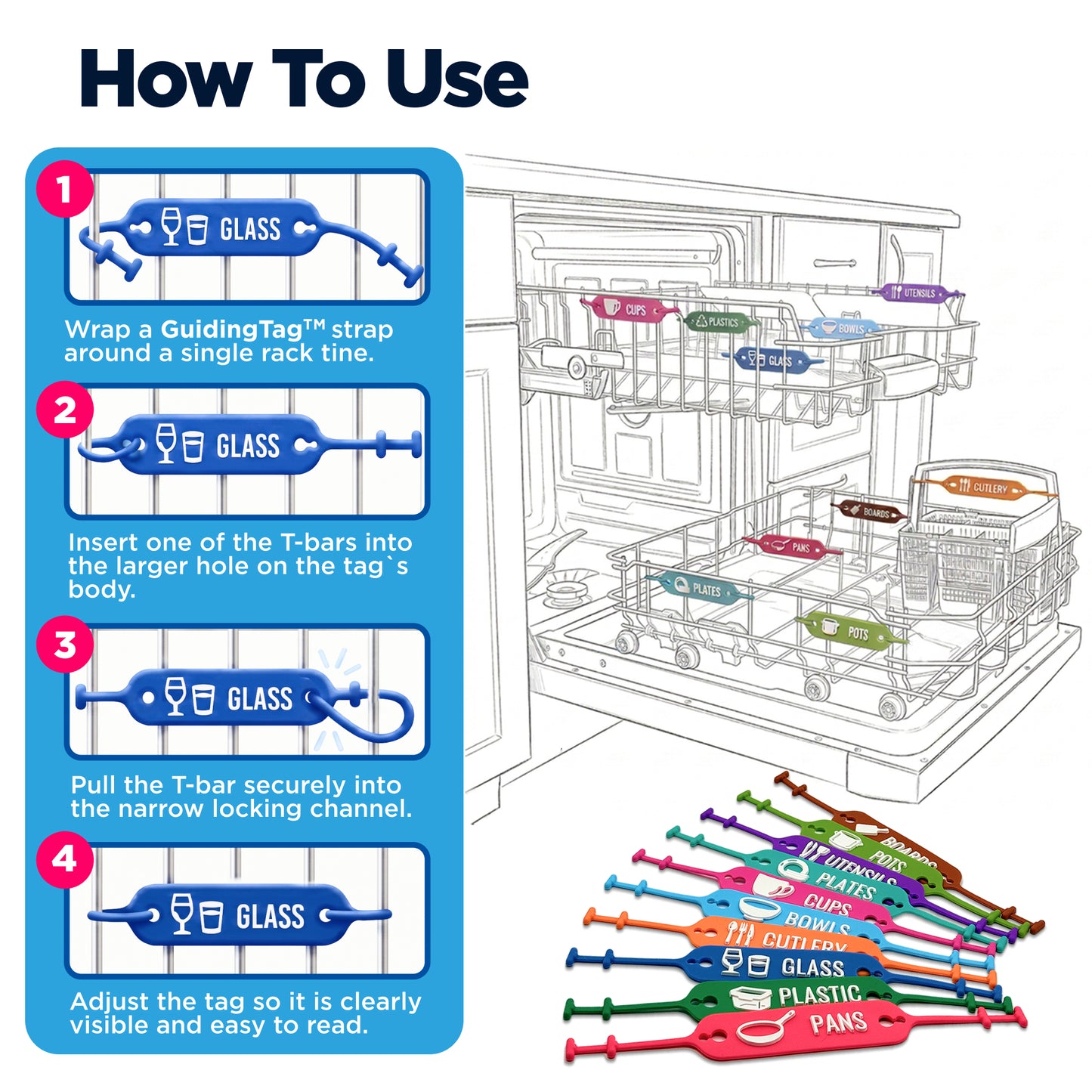 Dishwasher Loading Guide Signs for Kids Chores & Families