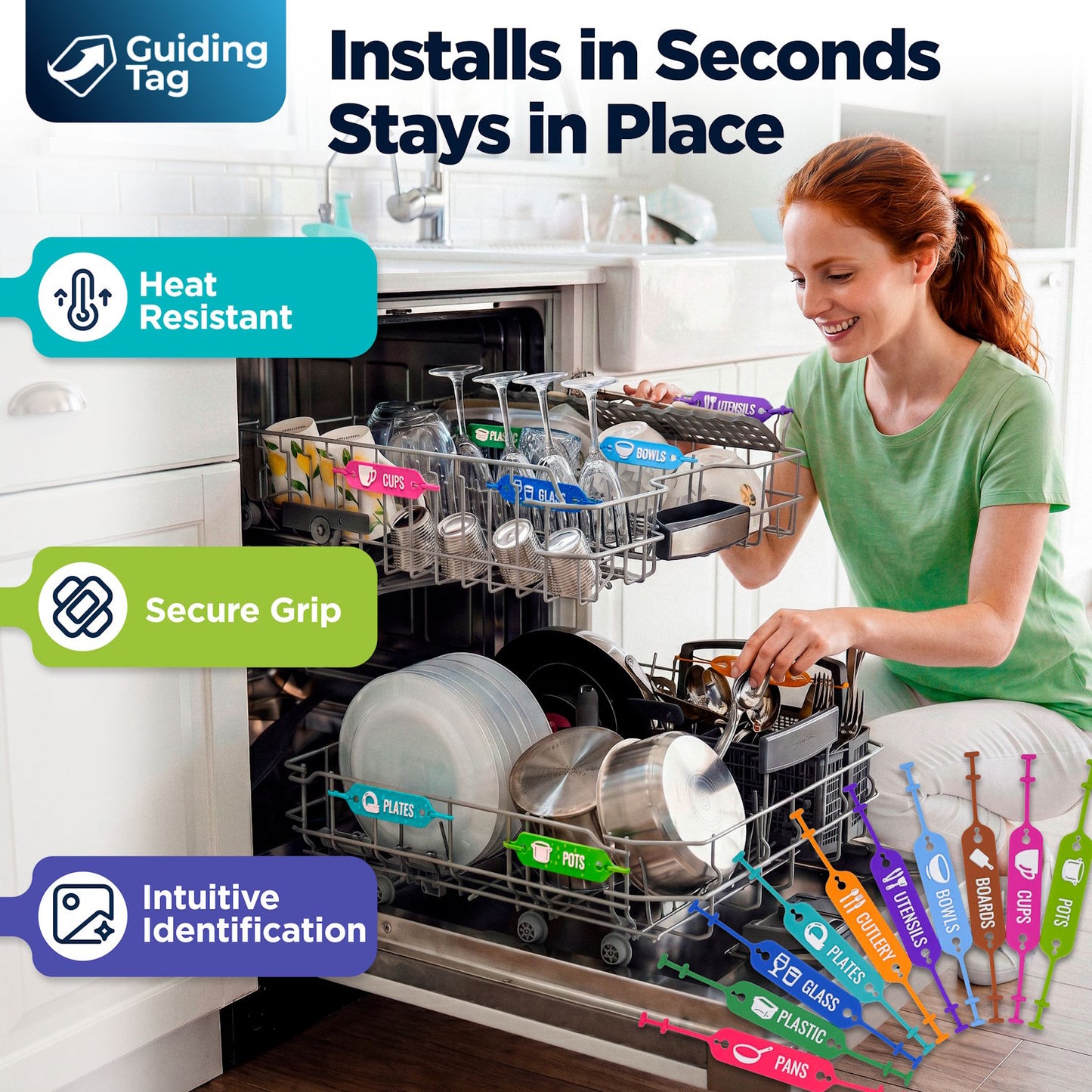 Dishwasher Loading Guide Signs for Kid Chores & Families