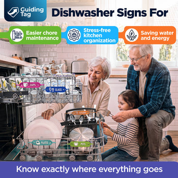 Dishwasher Loading Guide Signs for Kid Chores & Families